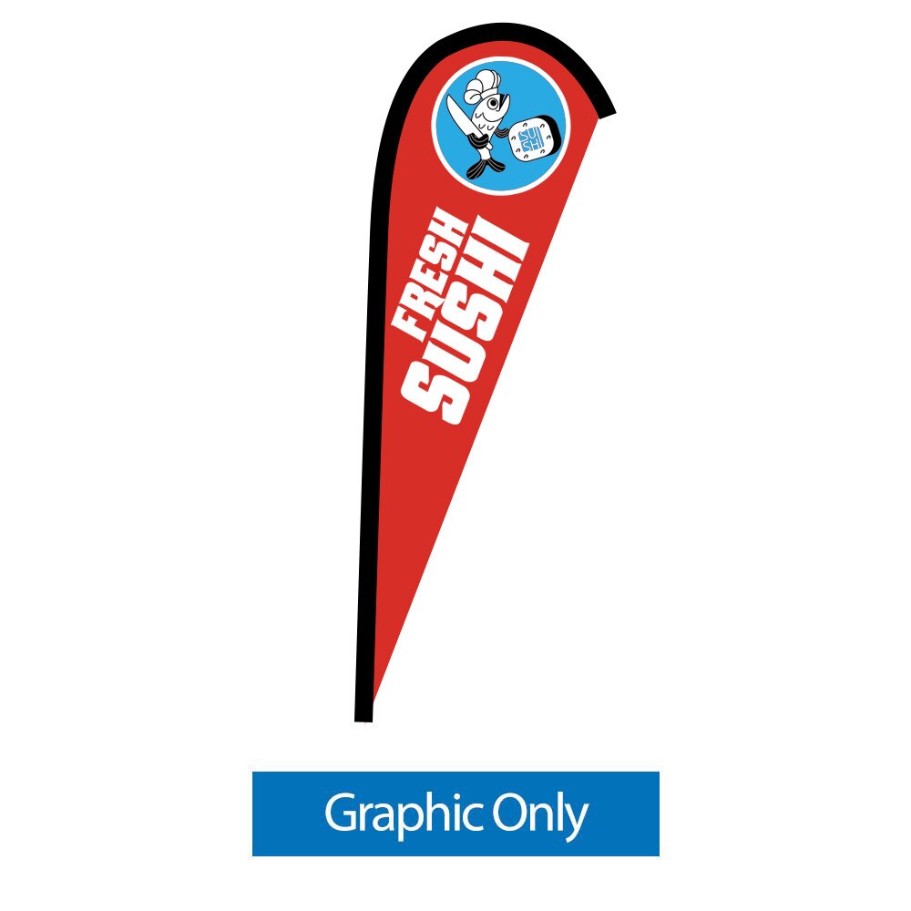 7.5 ft. Small Sunbird Flag — Single Sided Graphic Only / Spike Base
